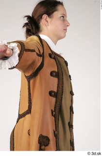  Photos Woman in Historical Suit 1 18th century Brown suit Historical Clothing jacket upper body 0010.jpg